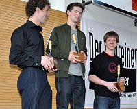 Die Sieger des Schreiner-Fachwettbewerbs
Daniel Aeschlimann, Adrian Fleischlin und Matthias Aregger (vlnr.)